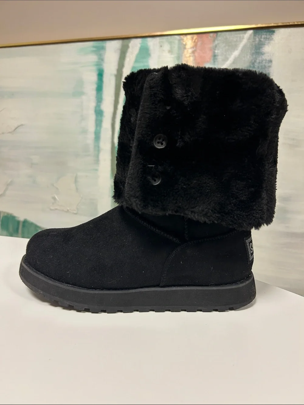 Sketchers Black Women's high calf Button-Accent Winter Boots